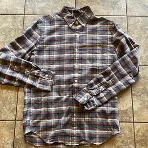 J Crew Slim Fit Plaid Button Down Oxford size medium